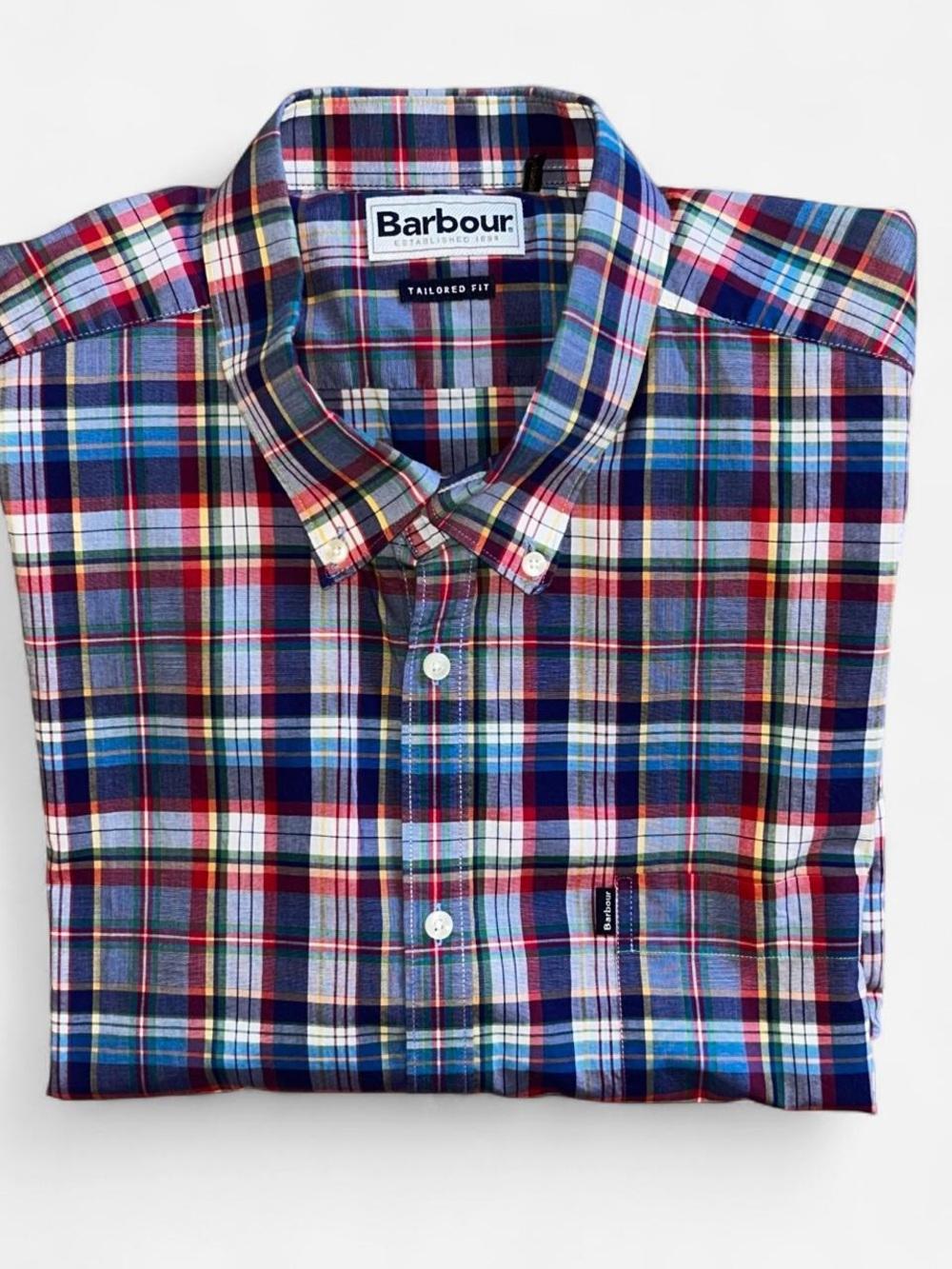 Barbour Men's Tailored Fit Button-Down Shirt XL Short Sleeve